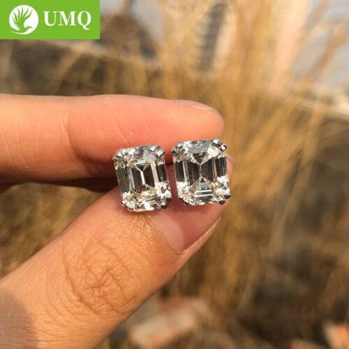 UMQ Classic 925 Sterling Silver Created Moissanite Gemstone Diamonds Earrings Ear Studs Wedding Bride Fine Jewelry Wholesale