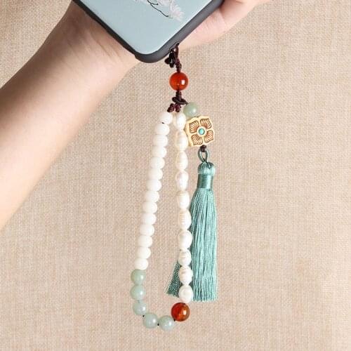 Tassels Pearl Beads Hanging Rope Short Strap for Phone Rope Anti-lost Lanyard Strap Mobile Phone Straps Phone Wrist Straps