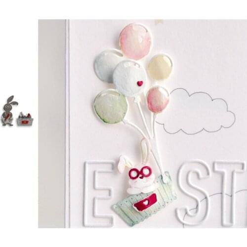 Cute Balloon Bunny Greeting Card Metal Cutting Dies New DIY Emboss Stencil Scrapbooking Dies For Make Photo Albums Newest