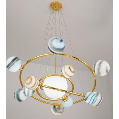 Nordic creative clothing store star glass light living room restaurant bar hotel bedside bedroom light glass balls pendant lamps