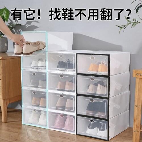 Foldable Shoe Box Set Multicolor Storage Boxes Plastic Clear Home Organizer Shoe Rack Stack Display Organizer Box