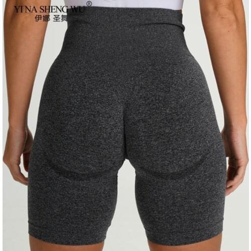Sport Seamless Leggings Women Female Gray Elastic Compression High Waist Gym Fitness Run Tight Booty Yoga Short Pant Leggings