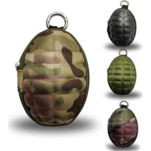 Tactical Grenade Shaped Style Key Wallets PU Leather Hand Zipper Car Coin Purse Knife Pouch Bag Keychain Holder Case Camouflage