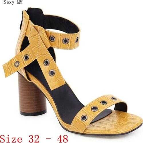 Women Gladiator Sandals High Heels Peep Toe Pumps Summer Shoes Woman High Heel Sandals Small Plus Size 32 - 48