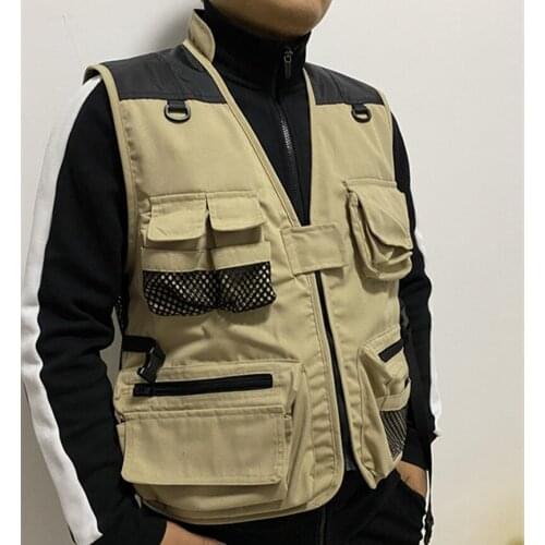 Outdoor Men Waistcoats with Multi Pocket Quick-Drying Mesh Tactical Vest Ultralight Fishing Vests Life Jackets Breathable Vest