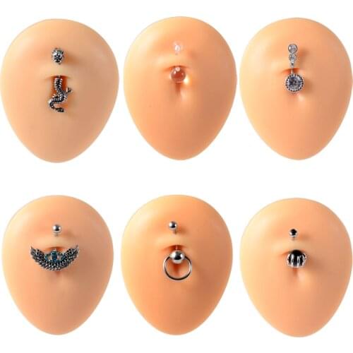 1PC Angel Wing Belly Button Ring Decor Round navel belly Ring Dragon Belly Piercing Barbell Zircon Belly Jewelry 14G