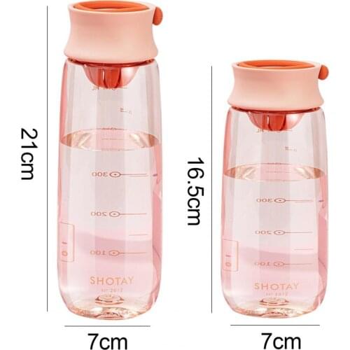 1pc 460ml/610ml Water Cup Plastic Portable Creative Bottles with Handle Wear-resistant Leakproof Plastic Water Bottle for Tea