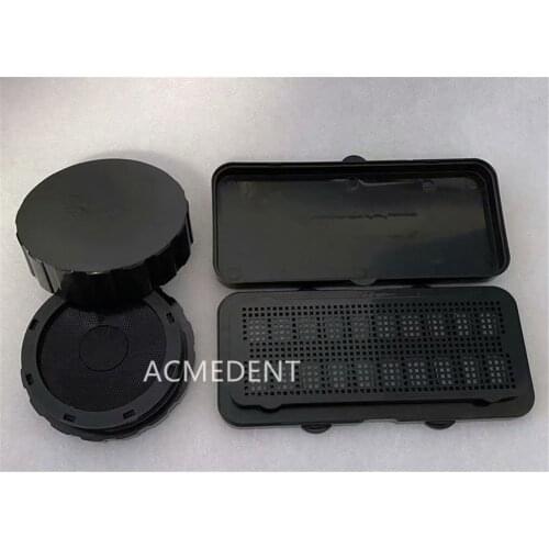 1PIECE Dental Tooth Porcelain Veneer Box Grid for Storage Teeth Case Round Square Plastic Black