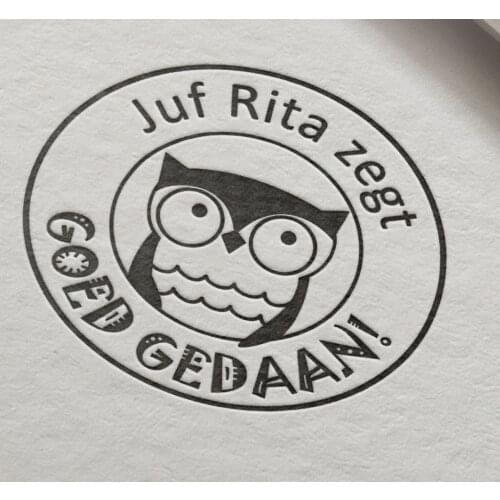1984- Goed gedaan! Owl Personalized Custom Name Stamp personalized Dutch Teacher Stamp