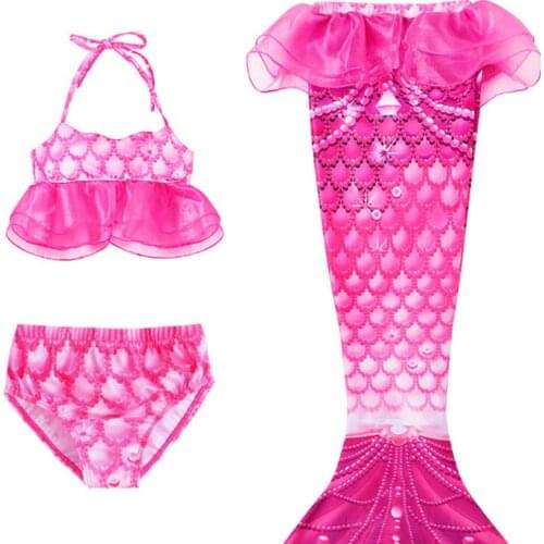 2020 new childrens three-piece suit girl mermaid swimsuit summer bikini set children swimwear swimsuit cute