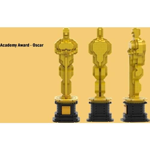 644pcs Moc Brick Oscar Golden Statuettes Trophy Building Blocks Kid Gift And Educational Toys For Children Classic Creative