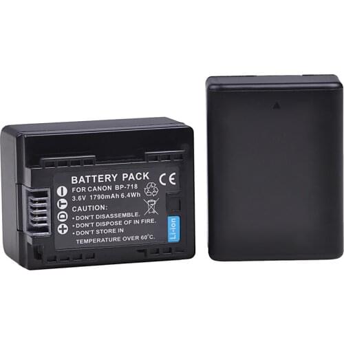 1790mAh 3.6V BP-718 BP718 BP 718 Battery for Canon BP-727 BP-709 CG-700 VIXIA HF M50 M500 M52 R300 R30 R32 R40 R42 R50 R52 R500