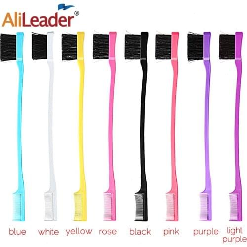 Alileader 1 Piece Hair Edge Brush Double Sided Control Hair Brush Comb Hairdressing Baby Hair Brushes Eyebrow Beauty Tools