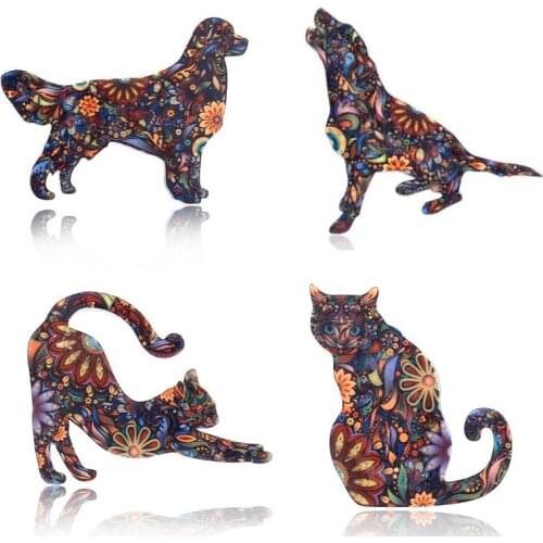 1Pcs Cartoon Cat Bird Animal Brooch Pins for Women Men Acrylic Badges Brooches Lapel Pin Jewelry Gift Bag Clothes Accessories