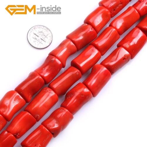 Multi-size Tube Cylinder Columnar Column Red Orange Coral Beads Dyed Color Bead For Jewelry Making 15“ Hot New Product Wholesale