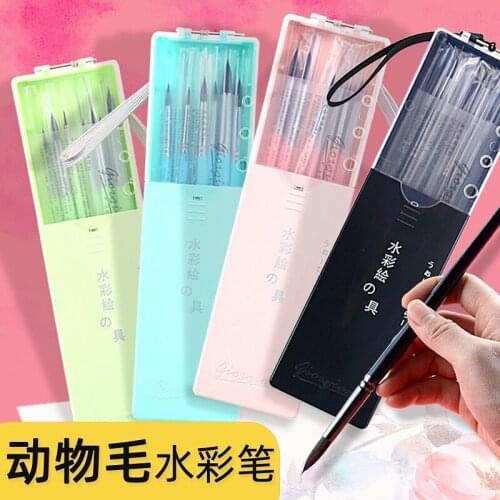 Paint Brushes Set for Art Acrylic Gouache Oil Watercolor Artist Canvas Synthetic Nylon Tips 5/6 Pack