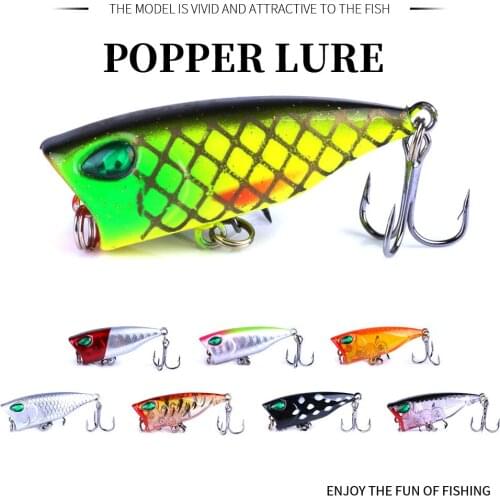 HENGJIA New Arrival 1pcs 4CM 3.5G mini Popper Artificial Fishing Lures 3d Eyes Hard Bait Isca Pesca Crankbait Wobblers Tackle
