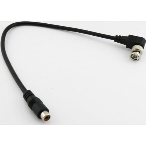 5x BNC Male Right Angle to RCA Female Jack CCTV DC Power Coax Converter Adapter Cable Cord 35cm Black