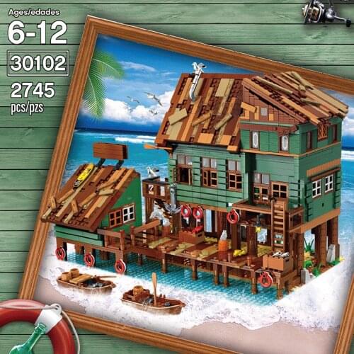 UrGe 30102 Creative Street Captains Wharf Dive Shop Building Blocks Bricks Collection DIY Toy Gift for Children 2745Pcs