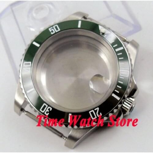 40mm Sapphire glass green ceramic bezel stainless steel Watch Case fit Miyota 8215 821A ETA 2836 movement C99