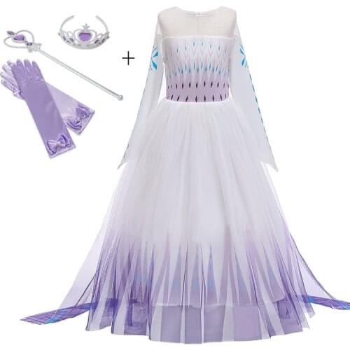 Snow Queen Costume Elsa Dress Girls Party Vestidos Cosplay Girl Clothing Anna Birthday Princess Dress Kids Costume