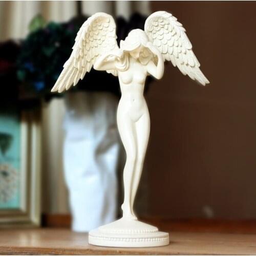 BEAUTIFUL ANGEL GIRL STATUES DECORATION CRAFTS EXQUISITE ANGEL WINGS WEDDING GIFT BLESSING SCULPTURES