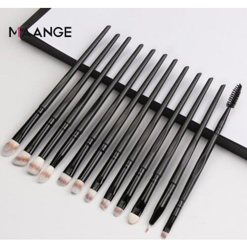 MAANGE Pro Makeup Brushes 12 Pcs Eyeshadow Brush Blending Eyebrow Make Up Brushes Synthetic Bristles Beauty Cosmetics Brush Set