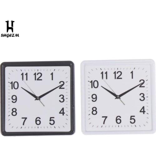 1:12 Scale Black White Resin Dollhouse Miniature Wall Clock Play Doll House Miniatures Home Decor Pretend Furniture Toy