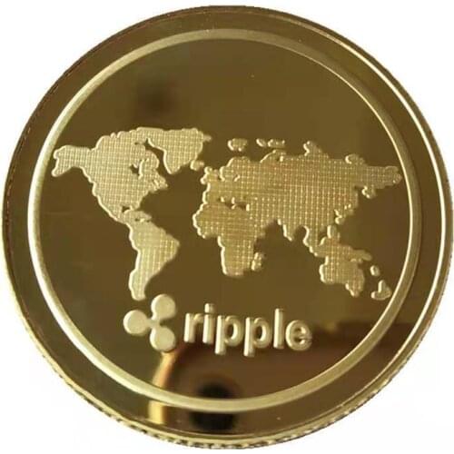 10 PCS Gold/Silver-plated coins Decoration Creative RippleCoin Art Collection Physical Gift Metal Commemorative Coin