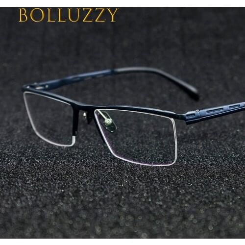 Men Degree Eyeglasses Frames Optical Fashion Half Rim Eyewear Metal Reading Computer Hypoallergenic Goggles Classic Spring Leg