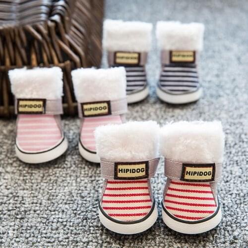 Shoes For Dogs Winter Anti Slip Waterproof Shoes For York French Bulldog Chihuahua Dogs Boots Keep Warm Cat And Dog Supplies