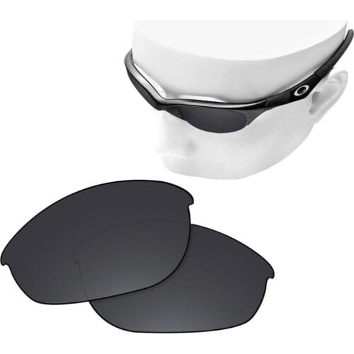 OOWLIT Polarized Replacement Lenses of Black Dark Grey for-Oakley Half Jacket Sunglasses