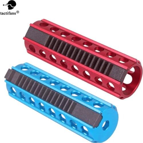Tactifans 100% Stainless CNC Milled Full 14 Teeth Piston 6061-T6 Aluminum Body Red Blue for Airsoft AEG Gearbox Ver 2/3