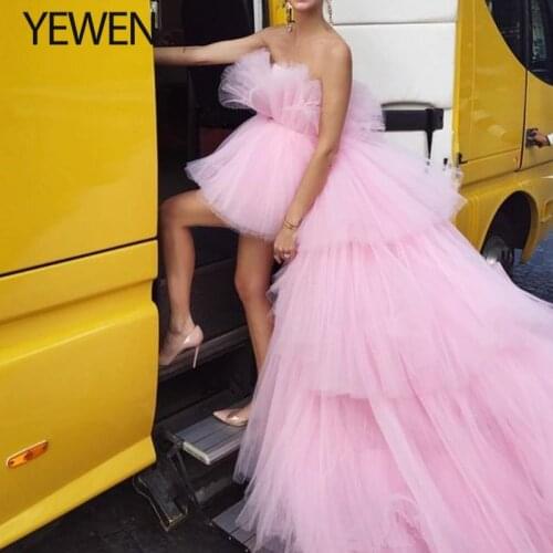 Stunning Evening Dresses Sexy Long Off Shoulder Overskirt Custom Made Pink Tulle Party Formal Dress Evening Gowns abendkleider