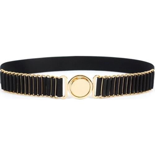 New Brand Belts For Women Fashion Beauty Round Metal Buckle Belt Vintage Lady Elastic Designer Waistband Strap Luxury BL201807