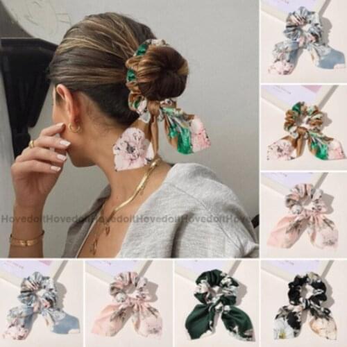New Chiffon Bowknot Elastic Hair Bands For Women Girls Solid Color Scrunchies Headband Hair Ties Ponytail Holder Hair Accessorie