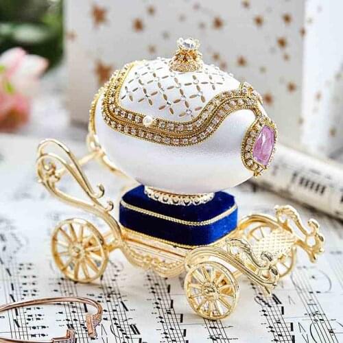 Luxury palace eggshell jewelry box music box