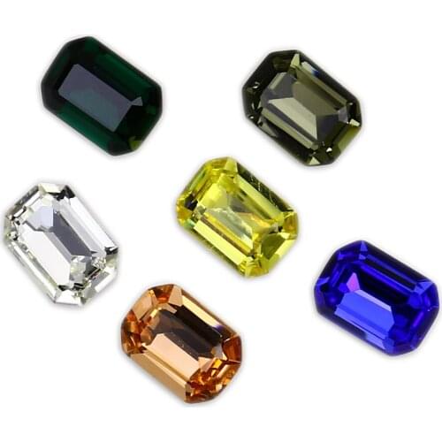 13*18mm Octagon Strass Glass Rhinestones Crystal Gems Pointback Nails Art Diamonds For Nailart Needlework Clothes Accessories