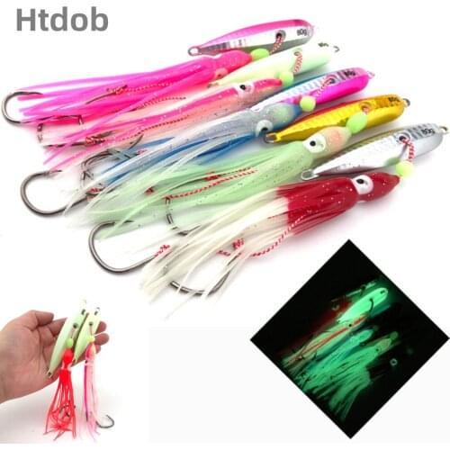 Luminous Fishing Lure 100g120g150g200g Metal jig Head Octopus Skirt Japan Kingfish Snapper Grouper Slow jigging Sea Fishing Lure