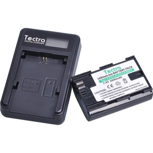 Tectra 1PC LP-E6 LP-E6N LPE6 Battery + LCD USB Charger for Canon EOS 5D 5D2 5DS Mark II 2 Mark III 3 6D 60D 7D 7D2 7DII 70D 80D