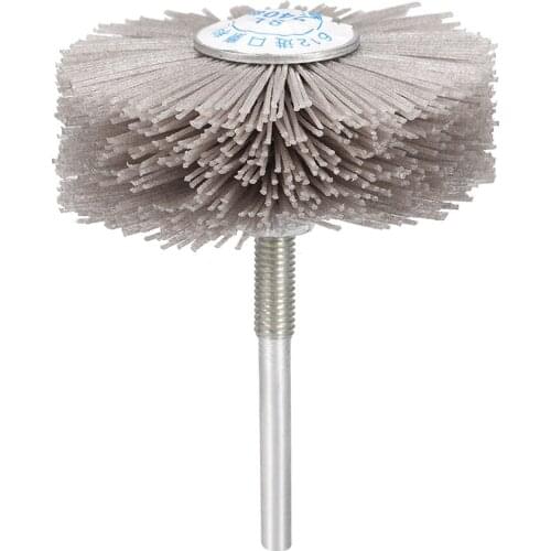 Uxcell 1Pcs Abrasive Nylon Wheel Brush with 1/4 Inch Shank for Polish Grinder Woodworking Mahogany Furniture Wood Nylon