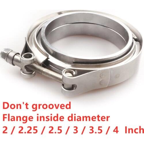 304 Stainless Steel 2" 2.5" 3" 3.5" 4" V Band Clamp V-band Exhaust Flange 76mm Turbo Exhaust Vband V Clamps Kits Flange Clamp