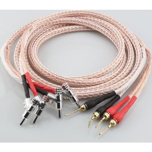 High Quality HI-End 12TC Speaker Cable OCC Copper Audiophile Loudspeaker Cable With Braided Banana Plug