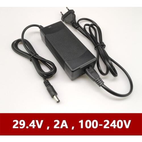New 7 Series 29.4V 2A 18650 Lithium Battery Charger Electric Bike Scooter E-Bike 7S 24V 25.2V 25.9V Li-ion Chargers 29.4 V Volt
