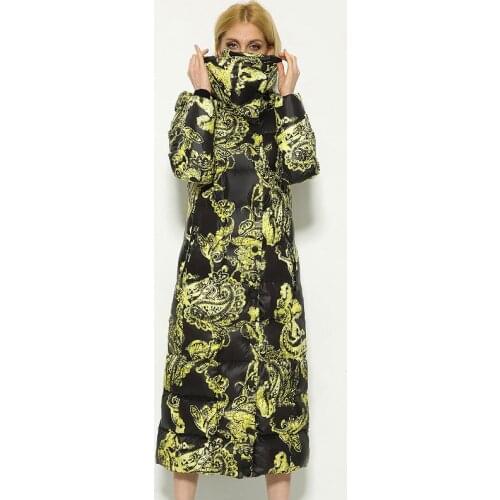 European light luxury 2018 Winter Jacket women down jackets tube color long down jacket Womens thicken outerwear parka