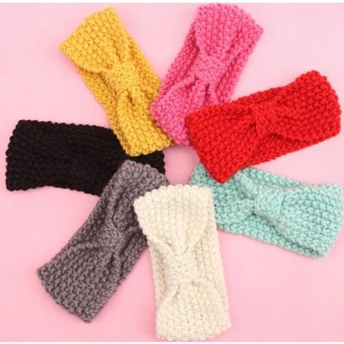 Yundfly Girl Knit Crochet Winter Turban Headband Ear Warm Headbands Kids Newborn Children Hair Accessories