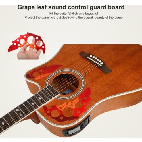 2Pcs/Set Guitar Hole Stickers Self-adhesive Sound Hole Tapes Grape Leaves Guitar Sound Hole Decals for 41-Inch Classical Guitar