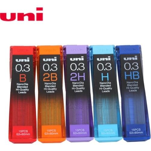 5 tubes/lot (15pcs/tube) Uni 202ND 0.3mm Mechanical pencil refills Drawing special leads B/H/HB/2B