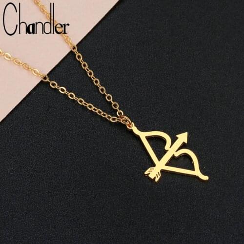 Chandler Stainless Bow and Arrow Necklace For Women Lovers Best Gifts Archery Archer Love Gelectrocardiogram Romantic Colier
