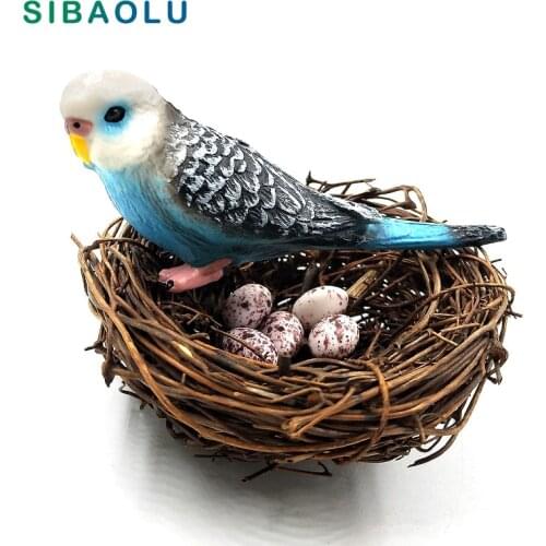 DIY Simulation Animal model Parrot Bird Nest Egg figurine Bonsai home decor miniature fairy garden decoration accessories modern